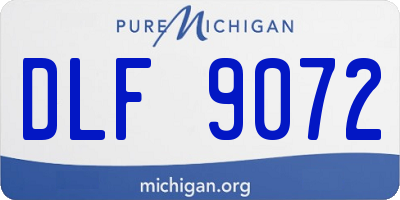 MI license plate DLF9072