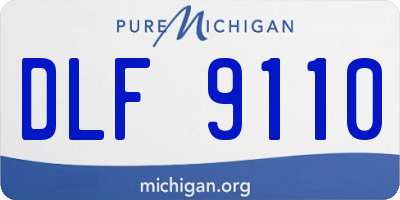 MI license plate DLF9110