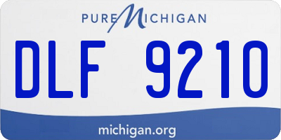 MI license plate DLF9210