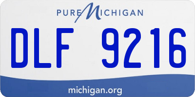 MI license plate DLF9216