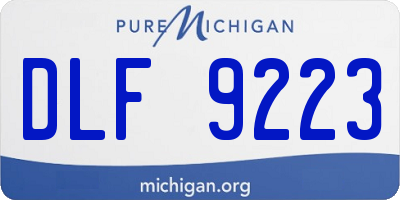 MI license plate DLF9223