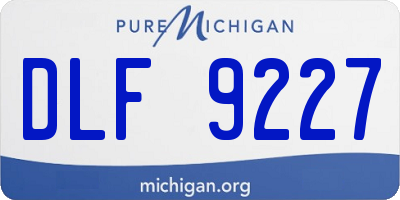 MI license plate DLF9227