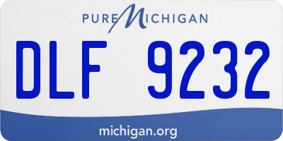 MI license plate DLF9232