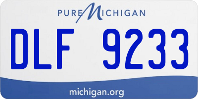 MI license plate DLF9233