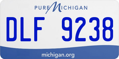 MI license plate DLF9238
