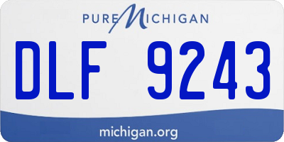 MI license plate DLF9243