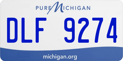 MI license plate DLF9274