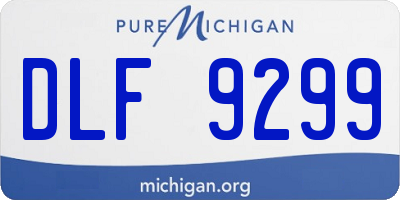 MI license plate DLF9299