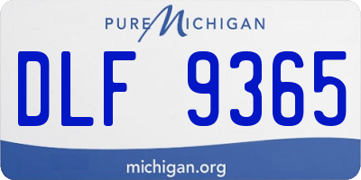 MI license plate DLF9365