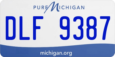MI license plate DLF9387