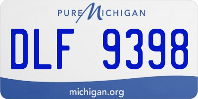 MI license plate DLF9398