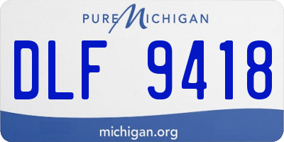 MI license plate DLF9418