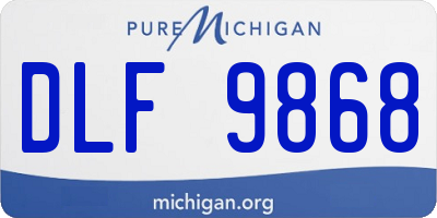 MI license plate DLF9868