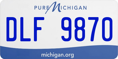 MI license plate DLF9870