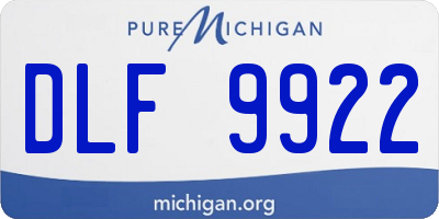 MI license plate DLF9922