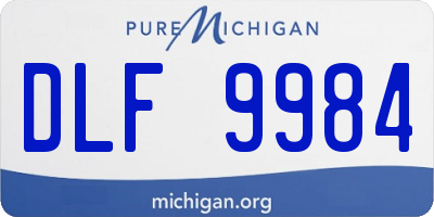 MI license plate DLF9984
