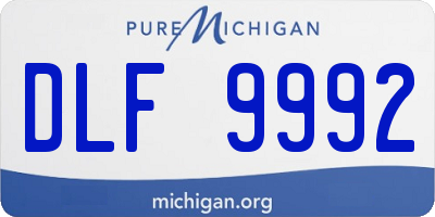 MI license plate DLF9992