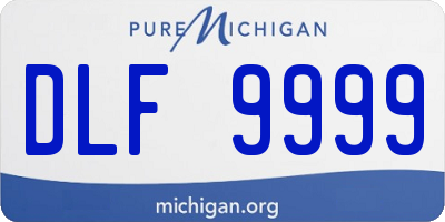 MI license plate DLF9999