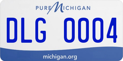 MI license plate DLG0004