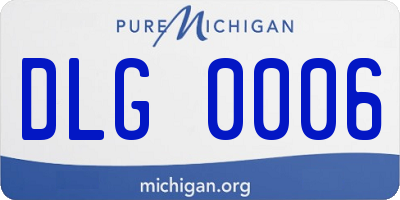 MI license plate DLG0006