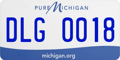MI license plate DLG0018
