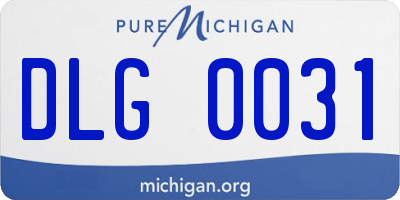 MI license plate DLG0031
