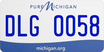 MI license plate DLG0058
