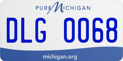 MI license plate DLG0068