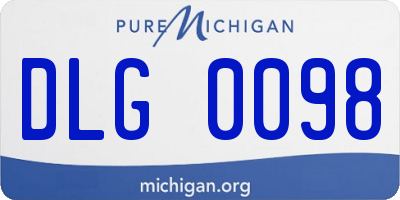 MI license plate DLG0098