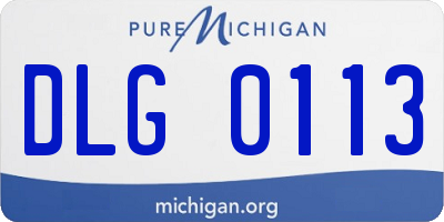 MI license plate DLG0113