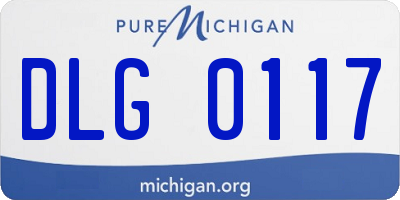 MI license plate DLG0117