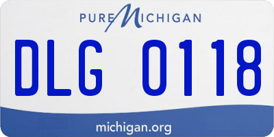 MI license plate DLG0118