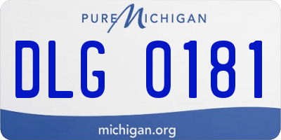 MI license plate DLG0181