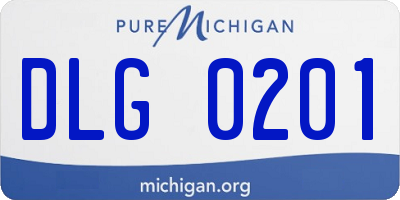 MI license plate DLG0201