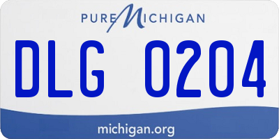MI license plate DLG0204