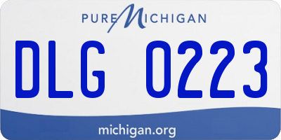 MI license plate DLG0223