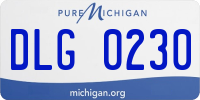 MI license plate DLG0230
