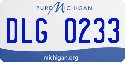 MI license plate DLG0233