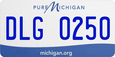 MI license plate DLG0250