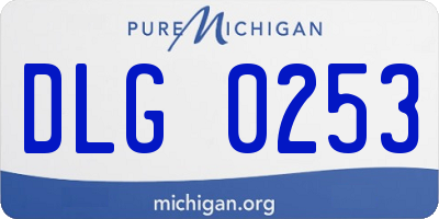 MI license plate DLG0253