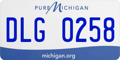 MI license plate DLG0258