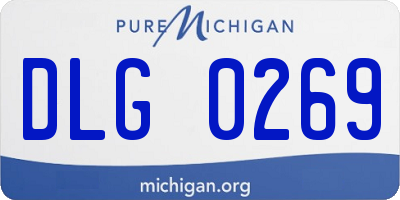 MI license plate DLG0269