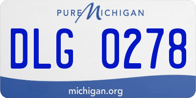MI license plate DLG0278
