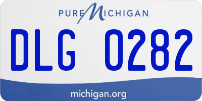 MI license plate DLG0282