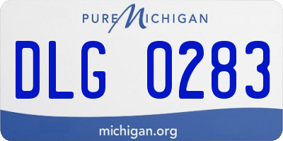 MI license plate DLG0283