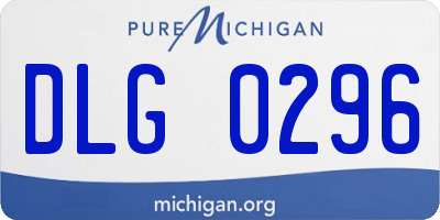 MI license plate DLG0296