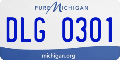 MI license plate DLG0301