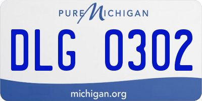 MI license plate DLG0302