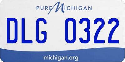 MI license plate DLG0322