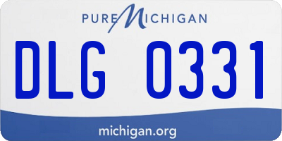 MI license plate DLG0331